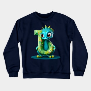 Cute Monster for Kids Alphabet Letter J Funny Back to School Crewneck Sweatshirt